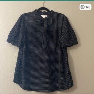 Faith and Joy Black and White Polka Dot Blouse